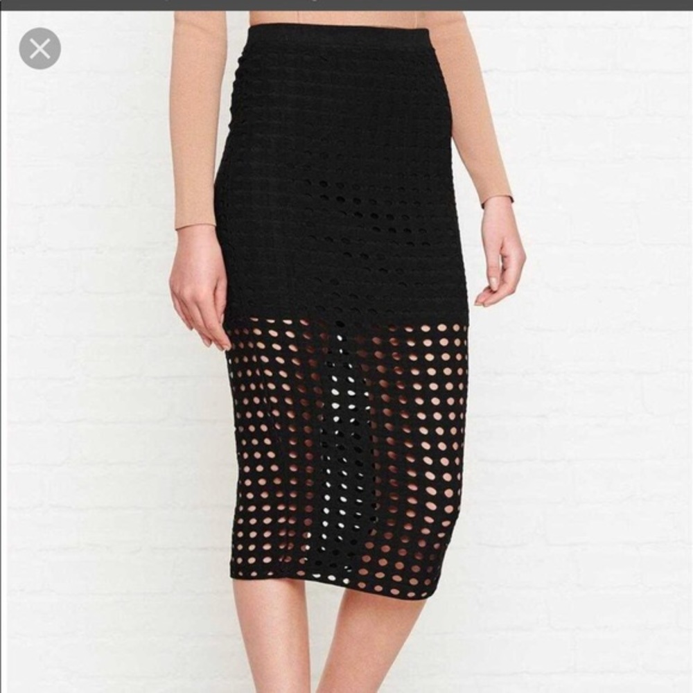 T Alexander Wang Circular Hole Skirt, Sz S